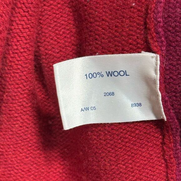 Vintage Tulchan Women's Large Zip Cardigan 100% Wool Red Floral Embroidered Fall - Picture 7 of 8